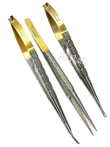 Professional German | Castroviejo Needle Holder Scissors Tying Forcep| Castroviejo Micro Scissors Needle Holder Straight Curved TC 6"| Dental Eye Instruments CE (Tying Forceps 6") in Kuwait