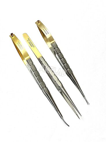 Professional German | Castroviejo Needle Holder Scissors Tying Forcep| Castroviejo Micro Scissors Needle Holder Straight Curved TC 6"| Dental Eye Instruments CE (Tying Forceps 6") in Kuwait