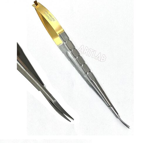 Professional German | Castroviejo Needle Holder Scissors Tying Forcep| Castroviejo Micro Scissors Needle Holder Straight Curved TC 6"| Dental Eye Instruments CE (Tying Forceps 6") in Kuwait