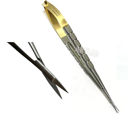 Professional German | Castroviejo Needle Holder Scissors Tying Forcep| Castroviejo Micro Scissors Needle Holder Straight Curved TC 6"| Dental Eye Instruments CE (Tying Forceps 6") in Kuwait