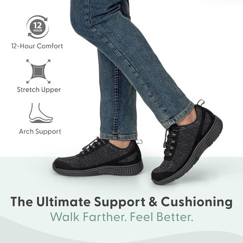 Orthofeet Men's Orthopedic Knit Lava No Tie Sneakers in Saudi Arabia