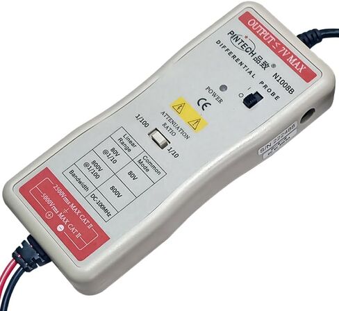 PINTECH High Voltage Differential Probe, 100MHz, 800V, 100X/10X Attenuation, with Standard BNC Interface, Oscilloscope Probe Kit Accessory N1008B in Saudi Arabia