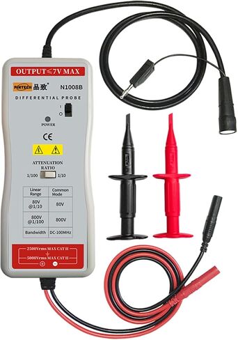 PINTECH High Voltage Differential Probe, 100MHz, 800V, 100X/10X Attenuation, with Standard BNC Interface, Oscilloscope Probe Kit Accessory N1008B in Saudi Arabia