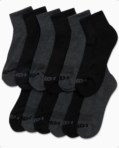 AND1 Men's Quarter Socks - 12 Pack Cushioned Athletic Ankle Performance Stretch Sports Socks (6-12.5) in Saudi Arabia