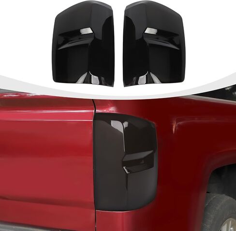 Smoked Tail Light Cover Rear Light Lamp Trim Guards Compatible with Chevy Silverado & GMC-sierra 2007-2013, Smoke Black in Saudi Arabia