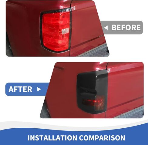 Smoked Tail Light Cover Rear Light Lamp Trim Guards Compatible with Chevy Silverado & GMC-sierra 2007-2013, Smoke Black in Saudi Arabia