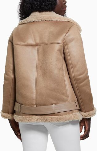 GUESS Women's Lena Belted Faux Shearling in Saudi Arabia
