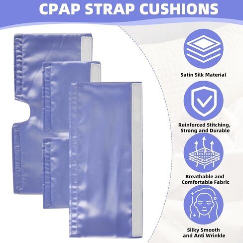 4 PCS Satin CPAP Strap Covers, Comfort CPAP Mask Cushions to Fit Dreamwear Headgear or AirFit, Silky CPAP Mask Strap Covers, Anti Wrinkle CPAP Hair Protector for Reducing Red Marks (Earthy Brown) in Kuwait