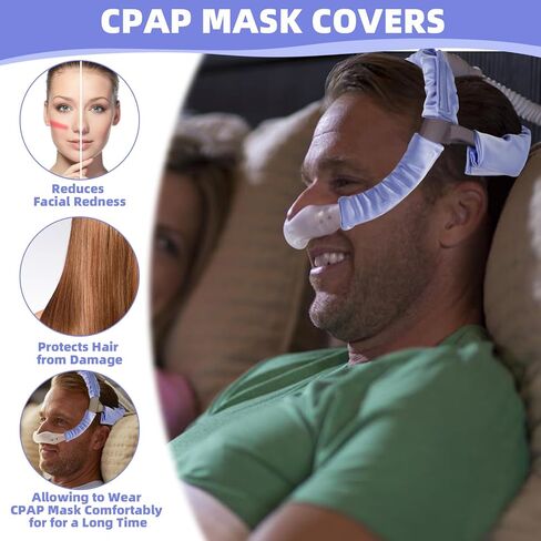 4 PCS Satin CPAP Strap Covers, Comfort CPAP Mask Cushions to Fit Dreamwear Headgear or AirFit, Silky CPAP Mask Strap Covers, Anti Wrinkle CPAP Hair Protector for Reducing Red Marks (Earthy Brown) in Kuwait