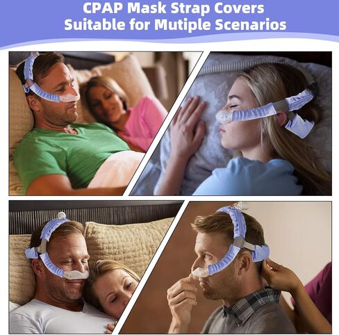 4 PCS Satin CPAP Strap Covers, Comfort CPAP Mask Cushions to Fit Dreamwear Headgear or AirFit, Silky CPAP Mask Strap Covers, Anti Wrinkle CPAP Hair Protector for Reducing Red Marks (Earthy Brown) in Kuwait