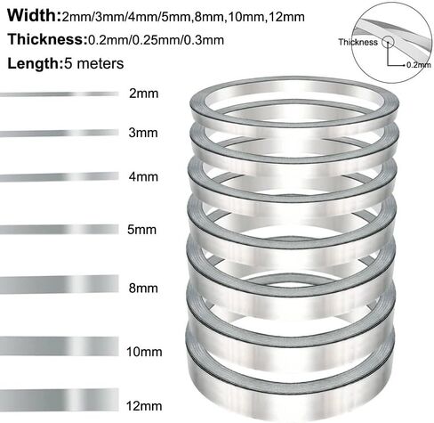 شرائح النيكل النقية الممتازة 5M (12 × 0.2 مم) لحزم بطارية الليثيوم - 1pc ، مثالية للبطاريات والأجهزة الكهربائية ، الموصلية العالية والمتانة in Kuwait