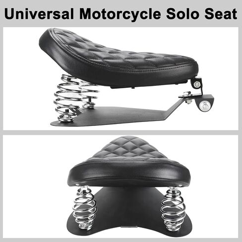 Motorcycle Solo Drive Seat Black Crocodile Leather Bobber Cushion with Mounting Seatbase Spring Bracket Kit Replacement for Harley Davidson Sportster XL 1200 883 48 Chopper Custom in Saudi Arabia
