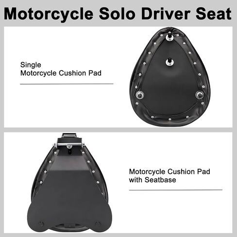 Motorcycle Solo Drive Seat Black Crocodile Leather Bobber Cushion with Mounting Seatbase Spring Bracket Kit Replacement for Harley Davidson Sportster XL 1200 883 48 Chopper Custom in Saudi Arabia