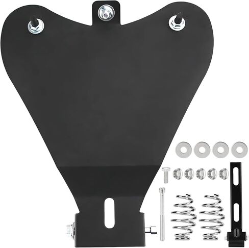 Motorcycle Solo Drive Seat Black Crocodile Leather Bobber Cushion with Mounting Seatbase Spring Bracket Kit Replacement for Harley Davidson Sportster XL 1200 883 48 Chopper Custom in Saudi Arabia