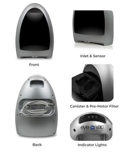 Eyevac Home: Professional Clean for the Home - فراغ ثابتة غير مستقرة ، ترشيح عالي الكفاءة مزدوج ، محاط ، مستشعرات بدون كيس ، أوتوماتيكية ، 1000 واط - الفضة (متجددة) in Kuwait
