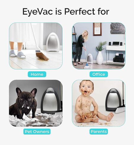 Eyevac Home: Professional Clean for the Home - فراغ ثابتة غير مستقرة ، ترشيح عالي الكفاءة مزدوج ، محاط ، مستشعرات بدون كيس ، أوتوماتيكية ، 1000 واط - الفضة (متجددة) in Kuwait