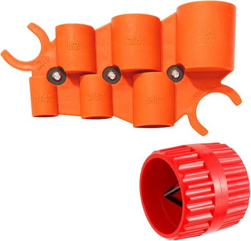 1/4'' - 1'' Depth Gauge and Pipe Deburring Tool Kit, 1/8'' to 1-5/8'' Inner Outer Reamer Pipe Tubing Chamfer Tool for PVC, PPR, CPVC, Brass, Aluminum Pipe in Saudi Arabia
