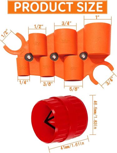 1/4'' - 1'' Depth Gauge and Pipe Deburring Tool Kit, 1/8'' to 1-5/8'' Inner Outer Reamer Pipe Tubing Chamfer Tool for PVC, PPR, CPVC, Brass, Aluminum Pipe in Saudi Arabia