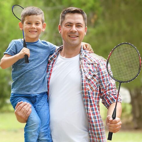 KH Tnadminton مضارب مجموعة من 2 4 6 للأطفال البالغين ، شاطئ العشب في الفناء الخلفي الرياضة في الهواء الطلق ، المضربات ، مكوكتليكوكس وحقيبة الحمل. in Saudi Arabia