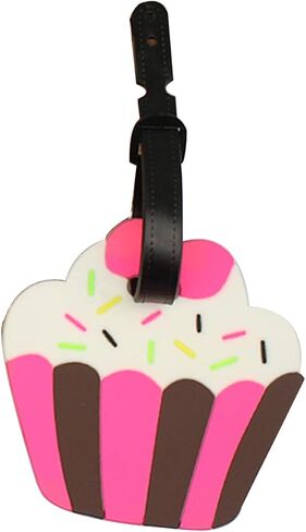 Silicone Luggage Tag Cute Ice Cream Cake Travel Suitcase Bag Identifiers Baggage Tag Personalized Labels for Cruise Airport in Saudi Arabia