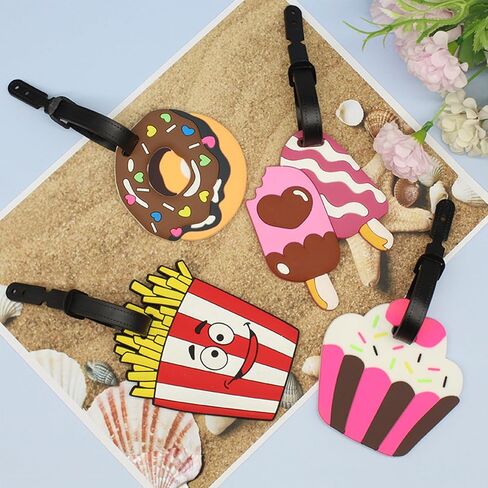 Silicone Luggage Tag Cute Ice Cream Cake Travel Suitcase Bag Identifiers Baggage Tag Personalized Labels for Cruise Airport in Saudi Arabia