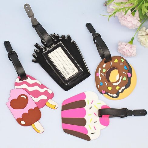 Silicone Luggage Tag Cute Ice Cream Cake Travel Suitcase Bag Identifiers Baggage Tag Personalized Labels for Cruise Airport in Saudi Arabia
