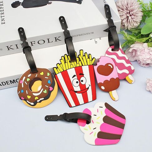 Silicone Luggage Tag Cute Ice Cream Cake Travel Suitcase Bag Identifiers Baggage Tag Personalized Labels for Cruise Airport in Saudi Arabia