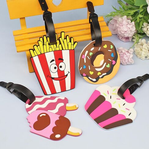 Silicone Luggage Tag Cute Ice Cream Cake Travel Suitcase Bag Identifiers Baggage Tag Personalized Labels for Cruise Airport in Saudi Arabia