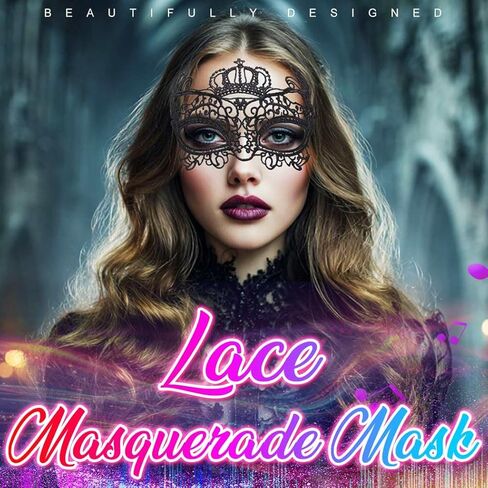 Nicute Lace Masquerade Mask for Women Black Masquerade Mask Eye Masks For Party Prom Ball Costume Mardi Gras Party Supply in Kuwait