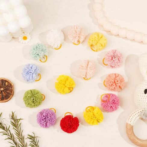 yxiang 100pcs إكسسوارات Pet Pet Pet - أقواس الشعر البولكا الأصلية مع أشرطة مطاطية للكلاب الصغيرة والجرو مثل يوركيس - 50 زوجًا in Kuwait