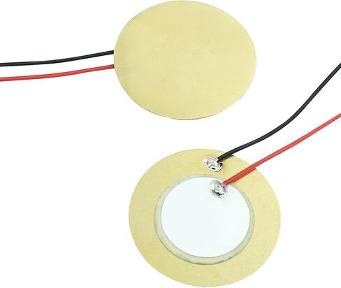 Zorfeter 20 Pcs 27mm Piezo Discs Transducer with 3.94"/100mm Leads, Piezo Elements for Microphone Trigger Drum Triggers Element CBG Guitar in Kuwait