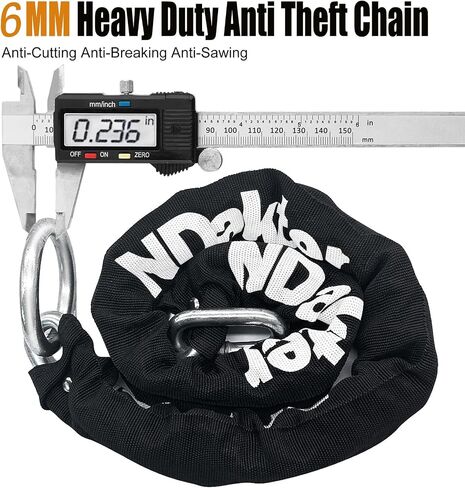 Ndakter Bike Locks Highted Duty Anti-Anti ، قفل U-Beyless دراجة نارية لـ Ebike مع سلسلة 4ft × 6 مم ، قفل عجلة الدراجات الكهربائية المكونة من 4 أرقام للدراجة ، الدراجة الأوساخ الدهنية ، دراجة ترابية in Kuwait