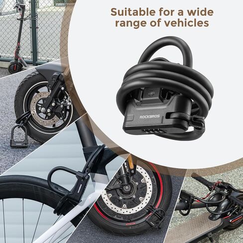 Rockbros Scooter Lock Bike U قفل مع كابل 4 أرقام قفل قفل محمول مضاد للسرقة قفل دراجة للدراجة الثقيلة للدراجة الدراجة الدراجة الدراجة الدراجة الدراجة نهر الدراجات الدراجات الدراجة البخارية in Saudi Arabia