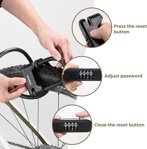 Rockbros Scooter Lock Bike U قفل مع كابل 4 أرقام قفل قفل محمول مضاد للسرقة قفل دراجة للدراجة الثقيلة للدراجة الدراجة الدراجة الدراجة الدراجة الدراجة نهر الدراجات الدراجات الدراجة البخارية in Saudi Arabia