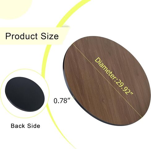 30" Round Table Top,Wood Table Top,Round Wood Tabletop with Walnut & Black,Round Replacement Table Tops,Dining Table Tops for Kitchens, Dining, Coffee and Bar Table, Table Tops Only in Kuwait