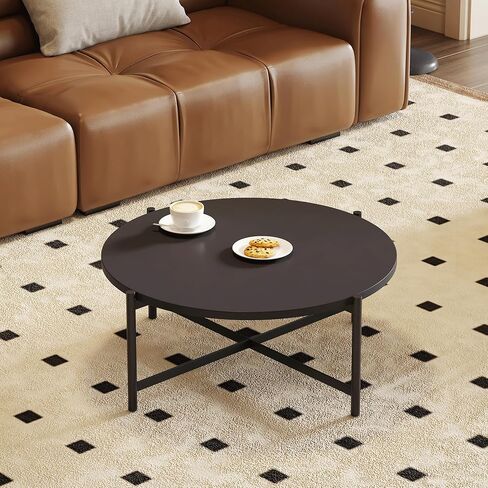 30" Round Table Top,Wood Table Top,Round Wood Tabletop with Walnut & Black,Round Replacement Table Tops,Dining Table Tops for Kitchens, Dining, Coffee and Bar Table, Table Tops Only in Kuwait