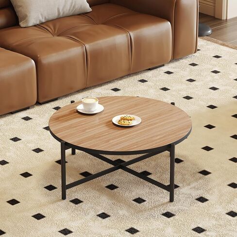 30" Round Table Top,Wood Table Top,Round Wood Tabletop with Walnut & Black,Round Replacement Table Tops,Dining Table Tops for Kitchens, Dining, Coffee and Bar Table, Table Tops Only in Kuwait