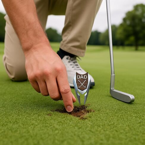 علامة Golf Ball Marker Divot Tool مخصصة مخصصة هدية محفورة على علامات الخشب الحقيقية | ملحقات لاعب الجولف (علامة كرة الجولف أبي) in Kuwait