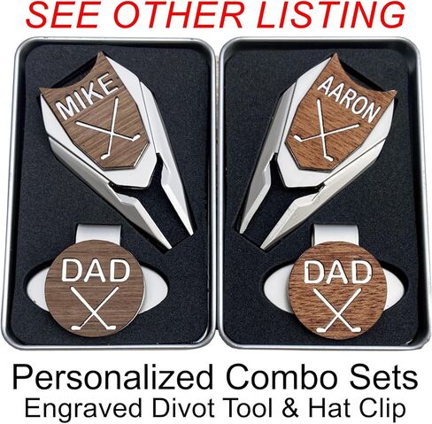 علامة Golf Ball Marker Divot Tool مخصصة مخصصة هدية محفورة على علامات الخشب الحقيقية | ملحقات لاعب الجولف (علامة كرة الجولف أبي) in Kuwait