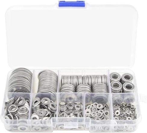 580pc/box refliztment 304 غسالات الفولاذ المقاوم للصدأ غسالات عادية غسالات غسالة معدنية مجموعة M2 M2.5 M3 M4 M5 M6 M8 M10 M12 in Saudi Arabia
