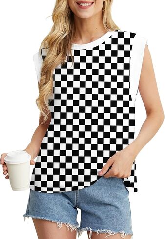GRECERELLE Women 2025 Cap Sleeve Tops Summer Casual Tee Shirt Loose Crew Neck Basic Tank Trendy Work Vacation Outfits (S-2XL) in Saudi Arabia
