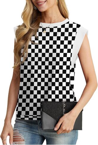GRECERELLE Women 2025 Cap Sleeve Tops Summer Casual Tee Shirt Loose Crew Neck Basic Tank Trendy Work Vacation Outfits (S-2XL) in Saudi Arabia