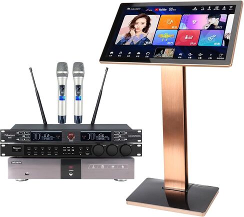 آلة كاريوكي الصينية الجديدة KV-V5 Max Karaoke Player ، مع ميكروفون لاسلكي REARB ، PIHAONE 22 بوصة شاشة تعمل باللمس المجاني تنزيل السحابة in Kuwait