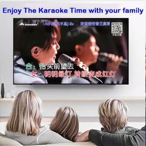 2025 New Inandonkod Karaoke Machine,18.5 Inch Touch Screen Phone App Control,Free Cloud Download Songs,with Two Wireless Microphones, Chinese Karaoke Player,YouTube APP Online Play(6T,White) in Kuwait