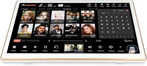 2025 New Inandonkod Karaoke Machine,18.5 Inch Touch Screen Phone App Control,Free Cloud Download Songs,with Two Wireless Microphones, Chinese Karaoke Player,YouTube APP Online Play(6T,White) in Kuwait