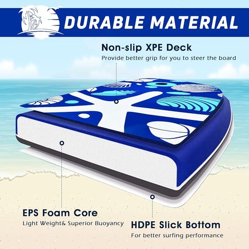 Goplus bodyboard for Beach ، 33/37/41 بوصة لوحة جسم خفيفة الوزن مع مقود الرسغ ، EPS Core ، Deck XPE ، قاع Slick HDPE ، ركوب الأمواج للأطفال المراهقين البالغين. in Kuwait