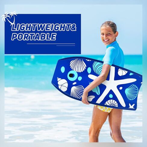 Goplus bodyboard for Beach ، 33/37/41 بوصة لوحة جسم خفيفة الوزن مع مقود الرسغ ، EPS Core ، Deck XPE ، قاع Slick HDPE ، ركوب الأمواج للأطفال المراهقين البالغين. in Kuwait