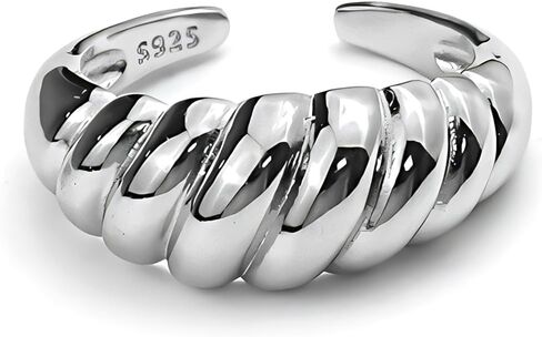 Handmade 925 Sterling Silver Rings For Women Wide Hammered Rings Chunky Wide Band Ring Adjustable Thumb Rings Boho Vintage Statement Rings For Women Men Jewelry Gifts for Birthday in Saudi Arabia