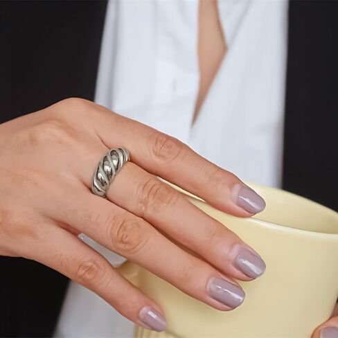 Handmade 925 Sterling Silver Rings For Women Wide Hammered Rings Chunky Wide Band Ring Adjustable Thumb Rings Boho Vintage Statement Rings For Women Men Jewelry Gifts for Birthday in Saudi Arabia