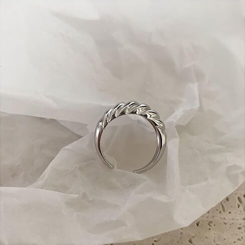Handmade 925 Sterling Silver Rings For Women Wide Hammered Rings Chunky Wide Band Ring Adjustable Thumb Rings Boho Vintage Statement Rings For Women Men Jewelry Gifts for Birthday in Saudi Arabia